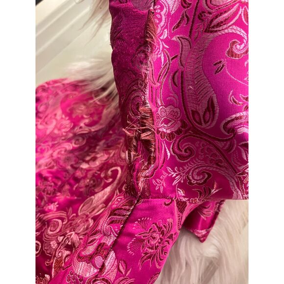 Pink White Reversible Y2K 90s Fluffy Jacket Coat  Women's Size Medium - Picture 10 of 13